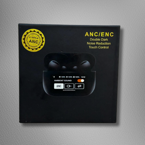 ANC/ENC Pro Wireless Earbuds – Smart Display Case, Deep Bass, Noise Cancellation, Touch Control-BLACK EDITION