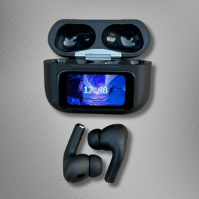 ANC/ENC Pro Wireless Earbuds – Smart Display Case, Deep Bass, Noise Cancellation, Touch Control-BLACK EDITION