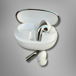 Buds Pro 4 Wireless Earbuds – White & Gold Edition| Active Noise Control | Touch Volume Control | Voice Changer