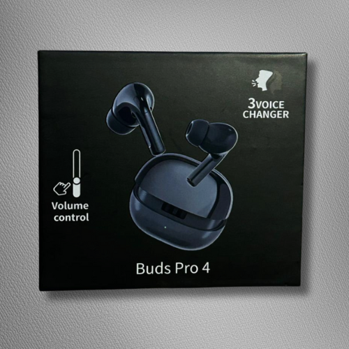 Buds Pro 4 Wireless Earbuds – Black Edition 6 |Active Noise Control|Voice Changer| Touch Volume Control
