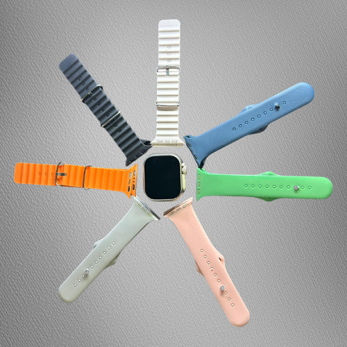 ULTRA 2 Smart Watch (7 Strap Combo)- Super Amoled Display, BT Calling, Sports Mode, Health Monitoring- Complete Smartwatch Set