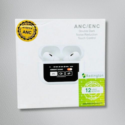 ANC/ENC Pro Wireless Earbuds – Smart Display Case, Deep Bass, Noise Cancellation, Touch Controls-White Edition